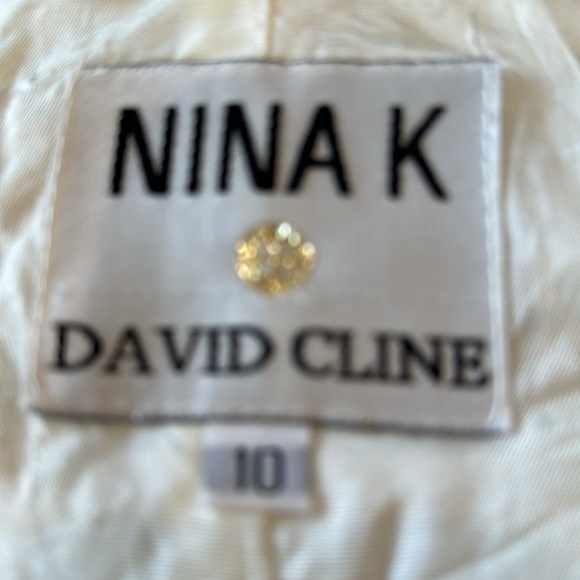 Vintage Nina K David Cline Ivory & Tan Crochet Inset Vest or Top Size 10 - Picture 7 of 10